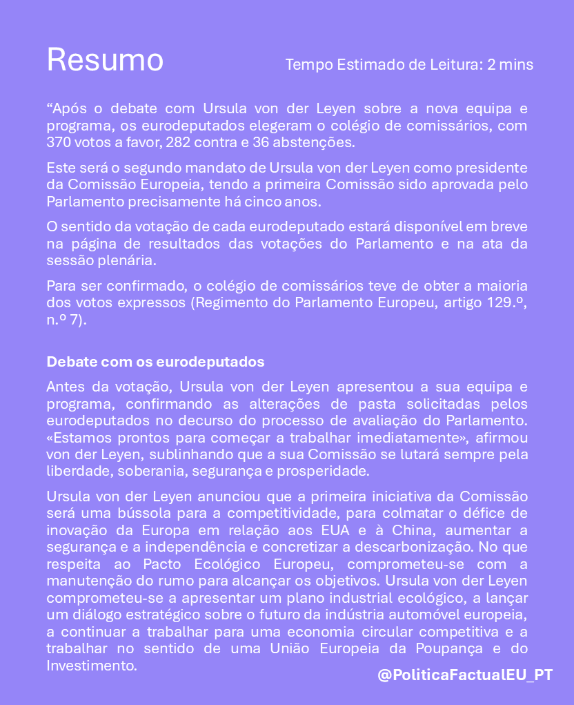 EPResults_PT's tweet photo. "Parlamento aprova segunda Comissão liderada por Ursula von der Leyen

Press  Room:  https://t.co/3iK3CQkhWn https://t.co/vVLu22MpOz