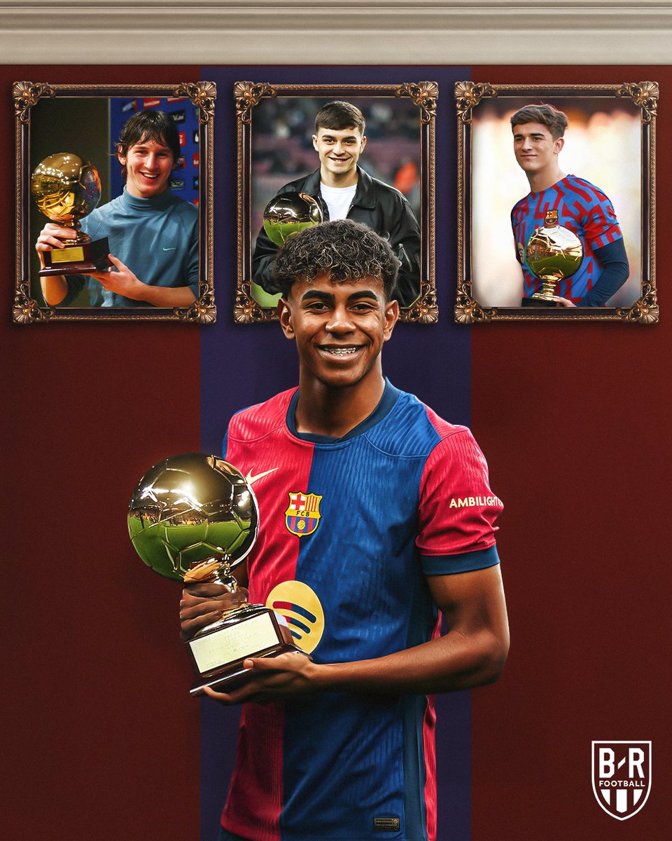 Lamine Yamal wins the 2024 Golden Boy.

No club has won the award more than Barcelona 🔵🔴