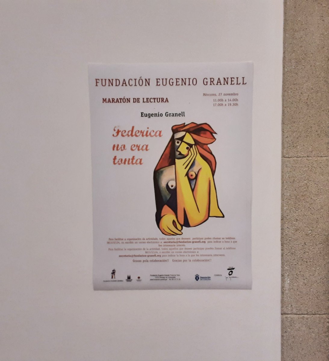 Hoxe foi un día movido na Fundación, pero encantados de pasar a xornada escoitando a xente de tódalas idades ler a Granell!