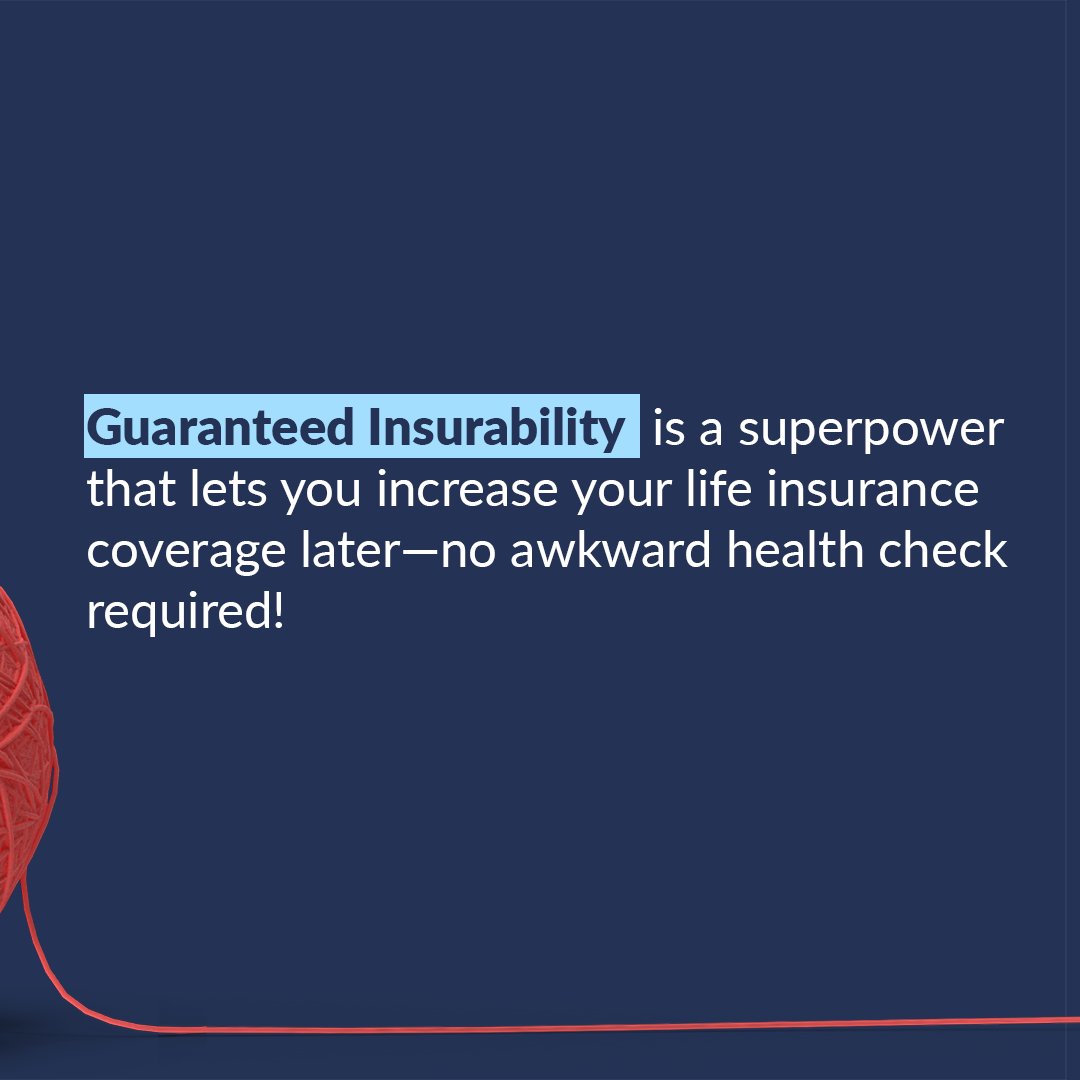 policyadvisorhq's tweet image. Guaranteed insurability is your policy’s superpower! It allows you to increase your life insurance coverage later—without any awkward health checks. Perfect for when life changes but you want to stay covered!
#GuaranteedInsurability #InsuranceSimplified #PolicyAdvisor