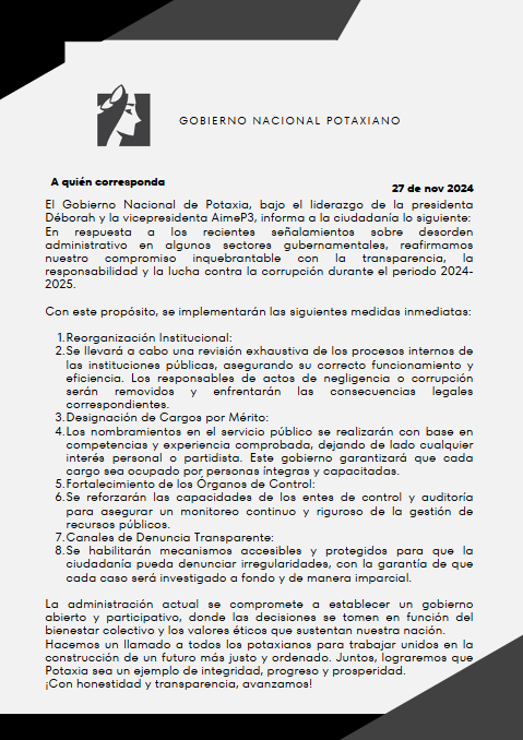 Gobierno de Potaxia (@potaxio_gov) on Twitter photo 