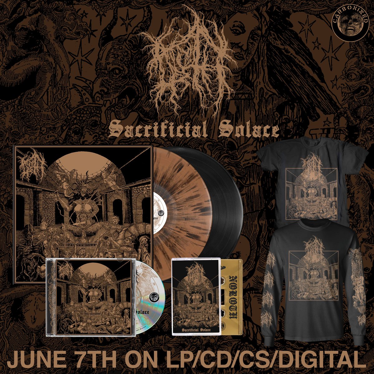 Carbon_Forms's tweet photo. Noroth’s third Full-Length, “Sacrificial Solace”, was also our third release this year. With “Sacrificial Solace”, Noroth sought to prepare audiences to a new pile of feral rotting darkness and that’s exactly what they did. Retrospective Post Text continued in comments #noroth https://t.co/GlVFDzpjFC