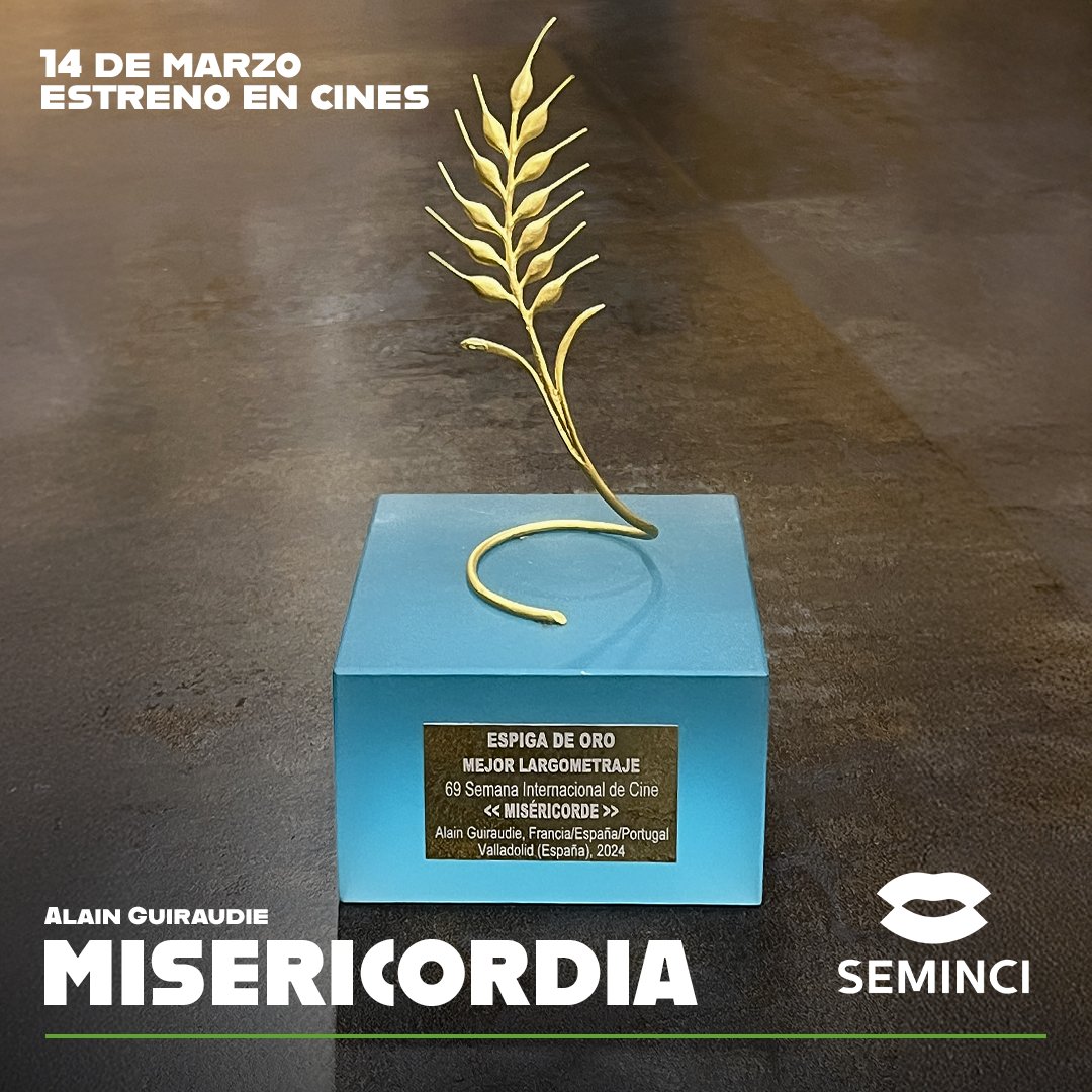 karmafilms's tweet photo. Esta #EspigaDeOro acaba de aterrizar en #KarmaFilms. 🏆

Muchas gracias a todo el equipo de @SEMINCI y especialmente a Jose Luis Cienfuegos por hacerlo realidad. Desde hoy la luciremos con mucho orgullo y cariño.

Su ganadora, la película #Misericordia de #AlainGuiraudie, se estrena en cines en España el 14 de marzo.

#EspigadeOro #69Seminci #AlainGuiraudie #Misericordia #AndergraunFilms #MontseTriola #AlbertSerra #LesFilmsDuLosange #Unifrance #InstitutFrancaisMadrid #IfMadrid #IFBarcelona #Ifbarcelona #Cannes