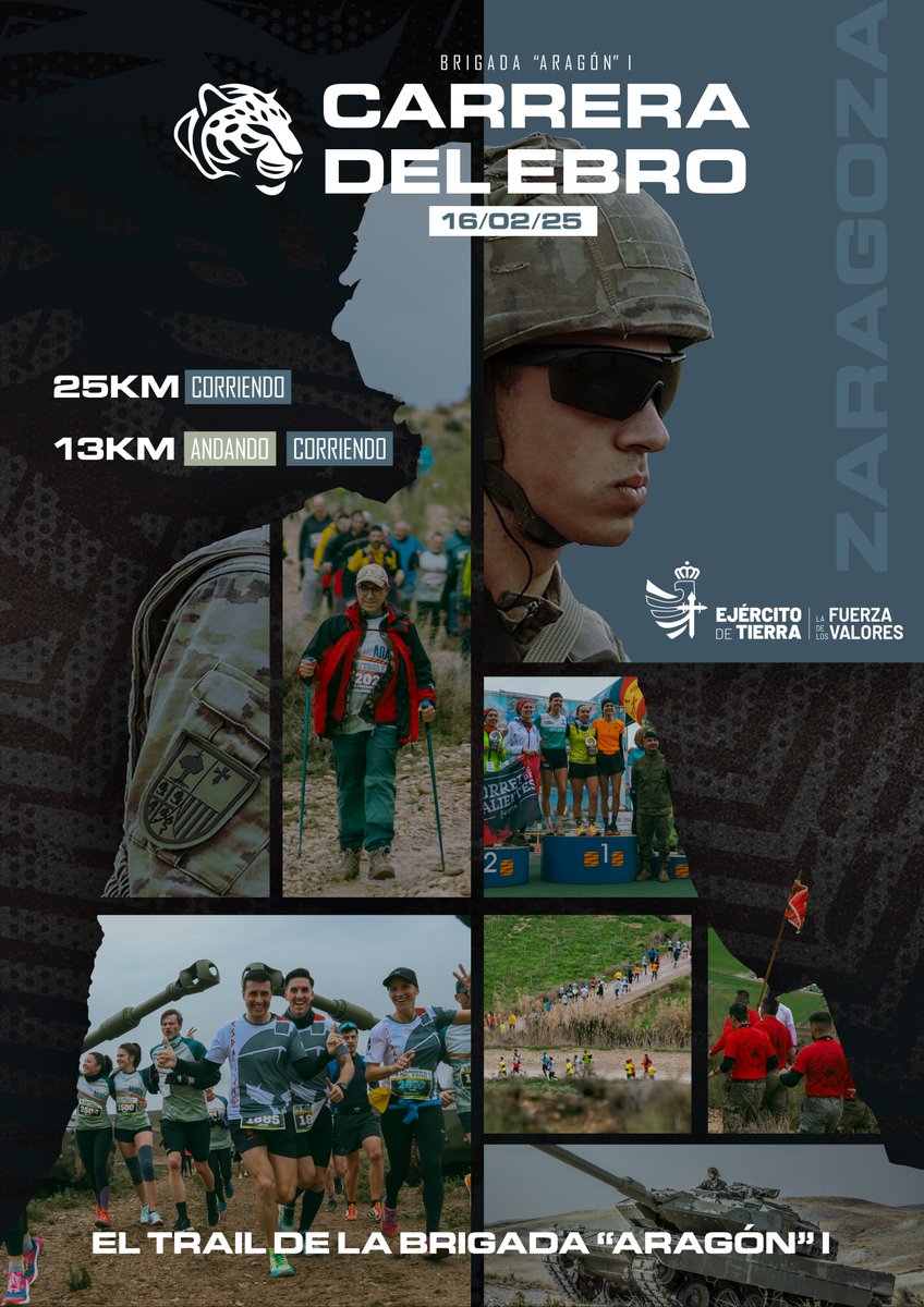 carreradelebro's tweet image. 🔥 ¡Aquí está lo que estabas esperando! 
El cartel oficial de la Carrera del Ebro 2025 ya está aquí🪖 
Corre entre carros de combate, siente la fuerza del cañonazo inicial 💥 y sé parte de la historia.

📅 16 de febrero de 2025