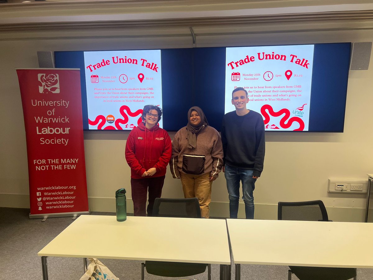 PhilipHutch98's tweet image. Thank you @WarwickLabour for inviting me to talk about @GMB_union and how young people can get involved in trade unions.
My message was simple: our generation experienced over a decade of stagnant pay and reduced rights at work.
So join a union and fight for a better future ✊