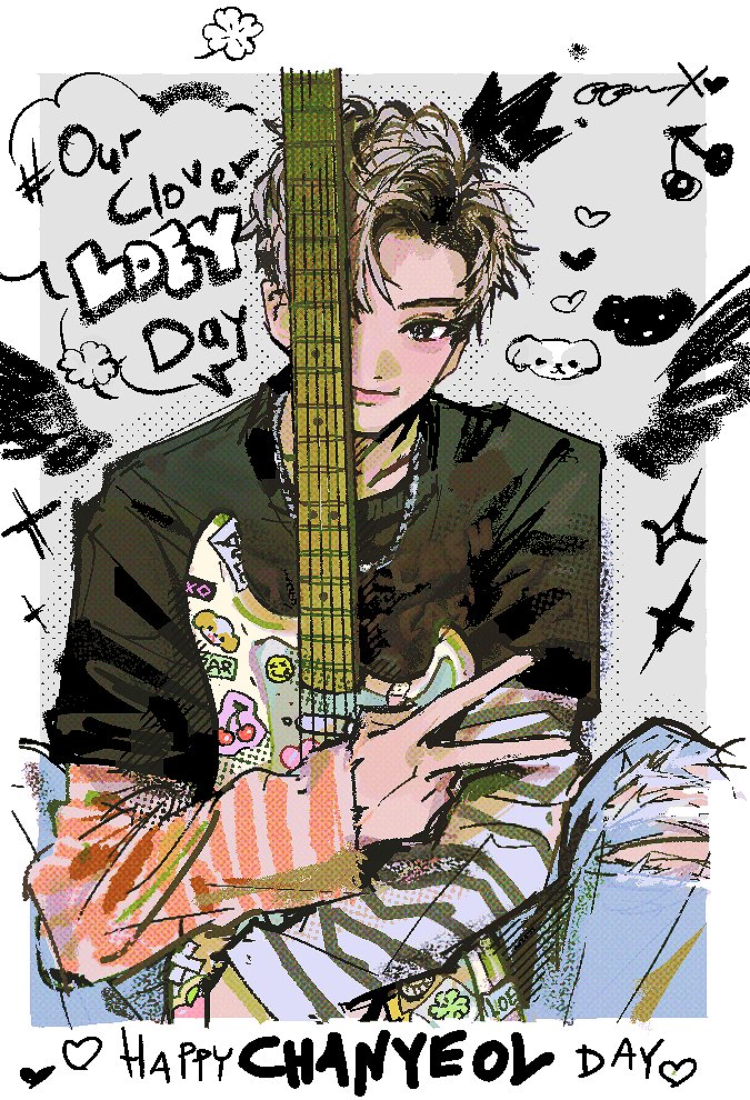 ppun_xo's tweet photo. 🍒🍀🎸🎂  #찬열 #CHANYEOL
#OurCloverLoeyDay #찬열이란_행복이_쏟아져내리는_오늘 #HappyChanyeolDay https://t.co/D9G9nnQOrC