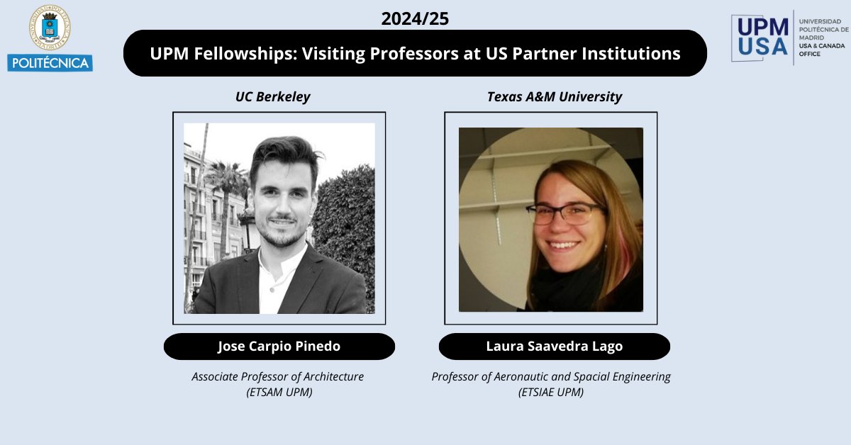 UPM Fellowships: Visiting professors and PhD Students at top US institutions! These researchers are advancing knowledge at world-renowned institutions, representing UPM’s values of innovation &amp; collaboration. Excited to see their future impact! #SomosUPM #UPMResearch