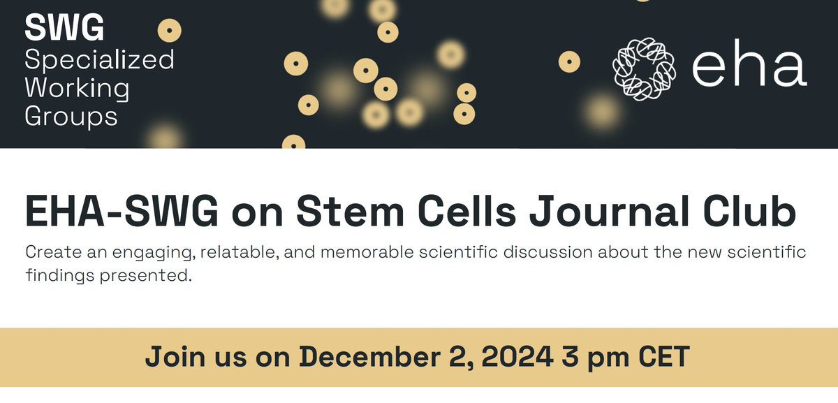 Marlies Vanden Bempt (@marlies_vdbempt) on Twitter photo Looking forward to join this <a href="/EHA_Hematology/">European Hematology Association</a> journal club! I'm very excited to learn more about clonal selection of HSCs after gene therapy, especially as mutations in EZH2 were found - which happens to be my current favourite gene!
nature.com/articles/s4159… Looking forward to join this <a href="/EHA_Hematology/">European Hematology Association</a> journal club! I'm very excited to learn more about clonal selection of HSCs after gene therapy, especially as mutations in EZH2 were found - which happens to be my current favourite gene!
nature.com/articles/s4159…