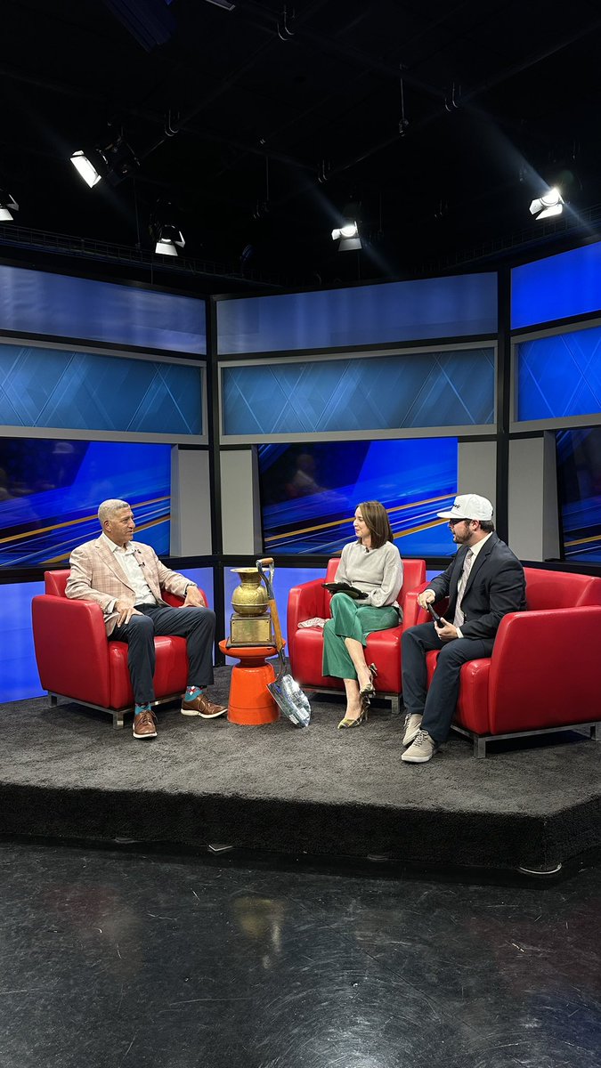 Great morning with KTSM, our media sponsor! Talking Battle of I-10, Saturday at 2pm. Good to see <a href="/karladraxKTSM/">Karla Draksler</a> , an Aggie alum and now Anchors’ Chair and Sports Director <a href="/SamGuzmanTV/">Sam Guzman</a> ! 
#AggieUp