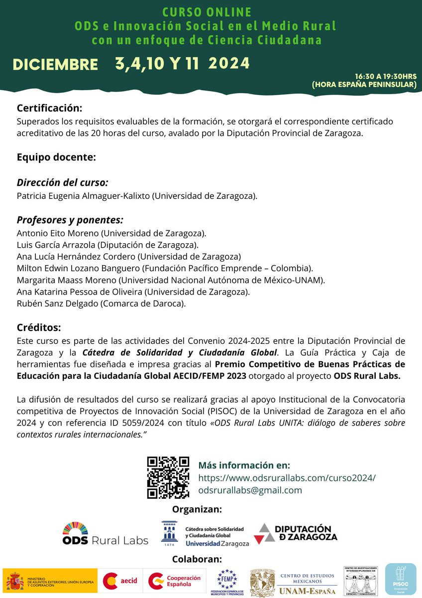 odsrural's tweet photo. 3, 4, 10 y 11 Dic. CURSO ONLINE "ODS e Innovación Social en el medio Rural". Metodología del ODS Rural Lab y casos prácticos INSCRIPCION: https://t.co/ctSyftRp7J . Nos ayudas a difundir? @redespanola @REDES_ONGD  @REDRJovenes2030 @laaab_es @Agenda2030Gob @UNAMEspana @CCiudadanaEs https://t.co/XcwNNuu7KN