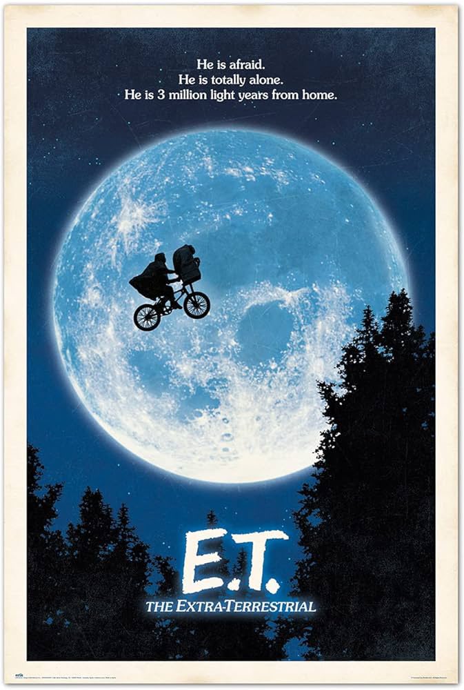 Poster art for SKELETON CREW (2024) and poster art for E.T. The Extra Terrestrial (1982)