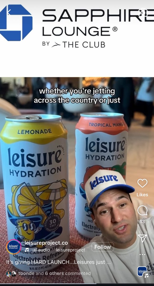 Omg! <a href="/drinkleisure/">drink leisure</a> is now at Chase Sapphire lounges!!