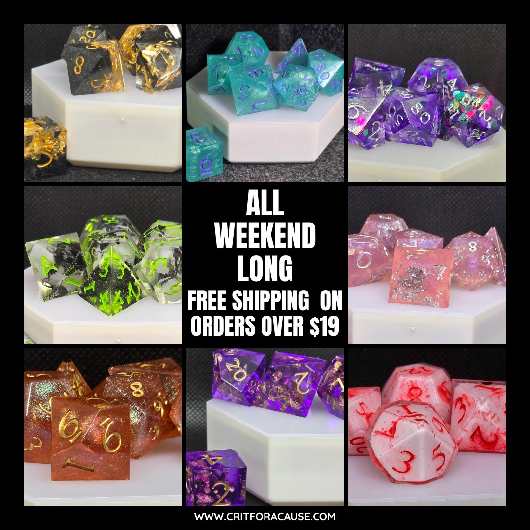 critforacause's tweet photo. 🌟 Black Friday? More like Give Back Friday! 🌟
Big discounts are for the big guys with huge overheads.
At Crit for a Cause, we’re all about handmade goodies and giving back, so instead of slashing prices, we’re gifting you FREE SHIPPING all weekend long! 
(Starts 11/28 @ 6amPST) https://t.co/MY16RWIl1W