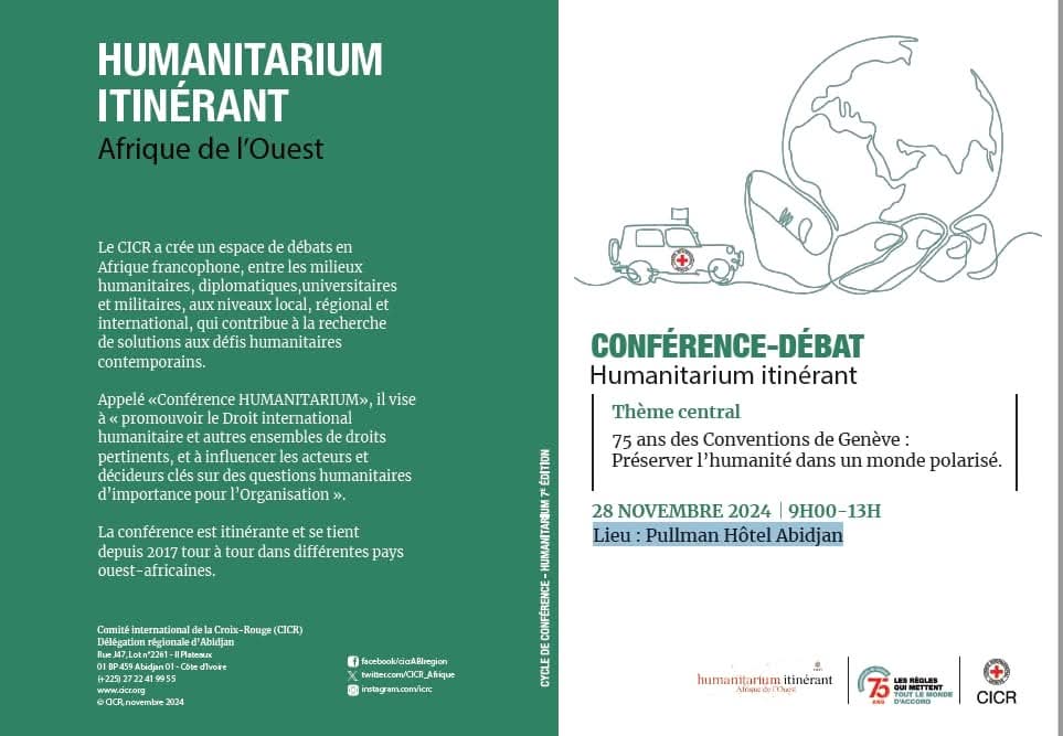 Mahamadou Hama (@fataouhama) on Twitter photo Pullman Hôtel Abidjan - 28 nov
7eme "HUMANITARIUM ITINÉRANT"- <a href="/CICR_Afrique/">CICR Afrique</a>
Commémoration des 75 ans des Conventions de Genève, pour échanger sur le thème central " 75 ans des Conventions de Genève : préserver l’humanité dans un monde polarisé."
<a href="/tchangari/">Moussa Tchangari</a> #Niger participe Pullman Hôtel Abidjan - 28 nov
7eme "HUMANITARIUM ITINÉRANT"- <a href="/CICR_Afrique/">CICR Afrique</a>
Commémoration des 75 ans des Conventions de Genève, pour échanger sur le thème central " 75 ans des Conventions de Genève : préserver l’humanité dans un monde polarisé."
<a href="/tchangari/">Moussa Tchangari</a> #Niger participe