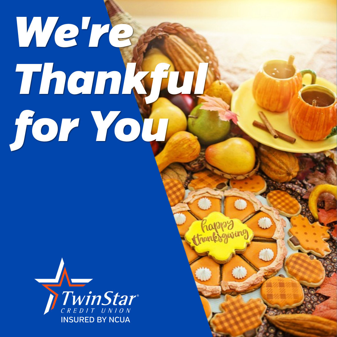 This Thanksgiving, we want to take a moment to express our gratitude to our members. Your support makes our existence possible. Thank you for being a valued member of TwinStar Credit Union.
#Thankful #Thanksgiving