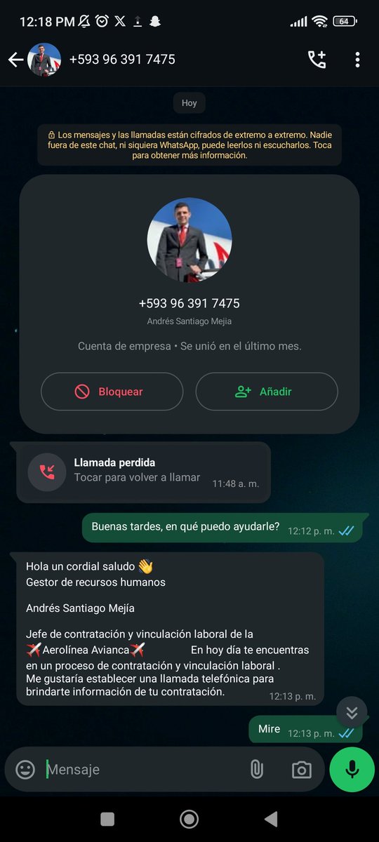 EmergenciasEc2's tweet photo. #DenunciaCiudadana
#Estafadores
No caigan en estos cuentos!
Luego les piden $50 para el uniforme o los exámenes para entrar a trabajar, usted les deposita y Chao. https://t.co/H4nObolvdb