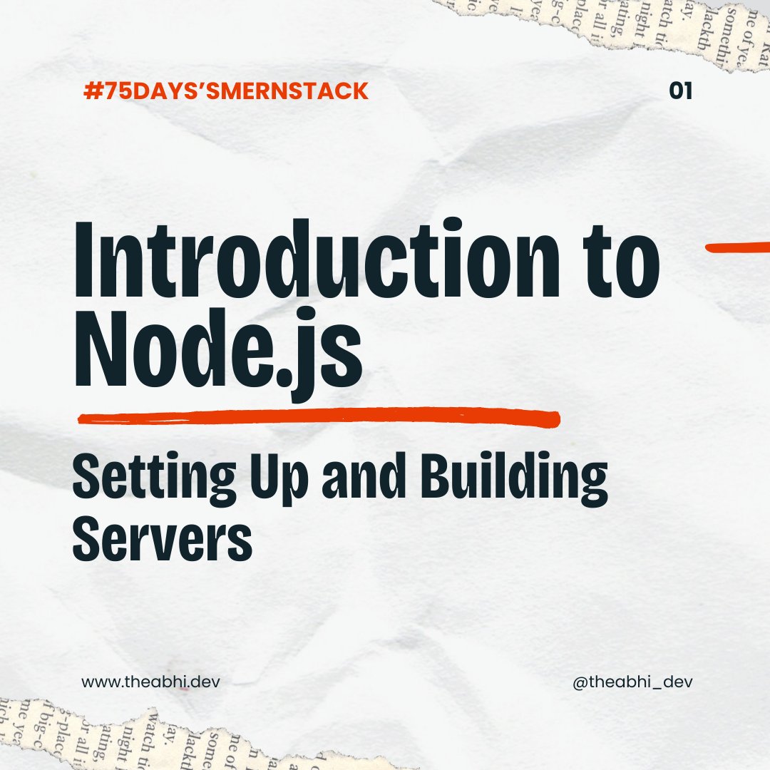 theabhi_dev's tweet image. Day 41: Introduction to Node.js 🌐 Learn how this event-driven runtime is changing backend development. From setting up the environment to creating your first HTTP server, discover the power of Node.js. 🚀 #NodejsBasics #MERNChallenge #JavaScript