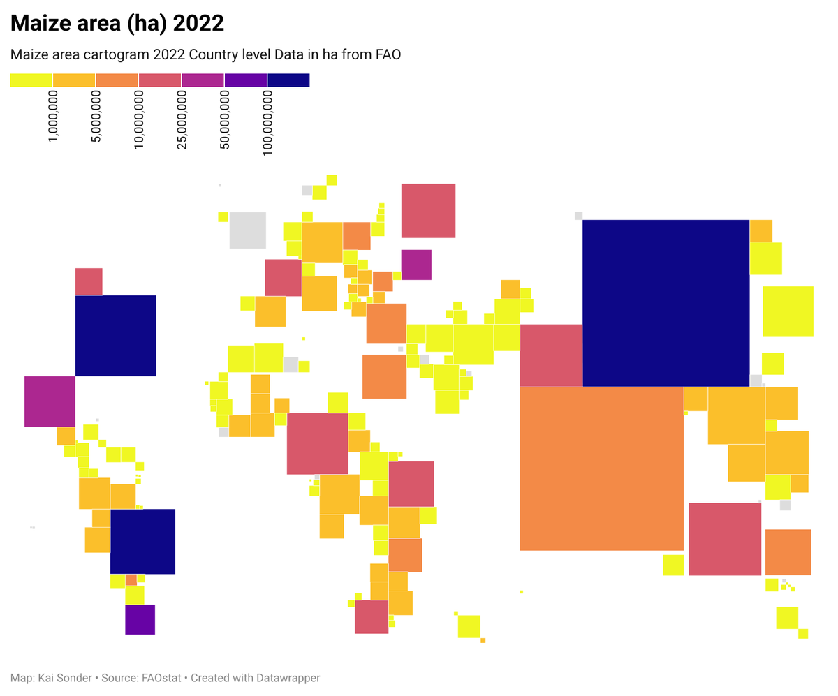Things you can do during a 2 hour teams meeting
FAO #Maize area cartogram
datawrapper.de/_/8rL2j