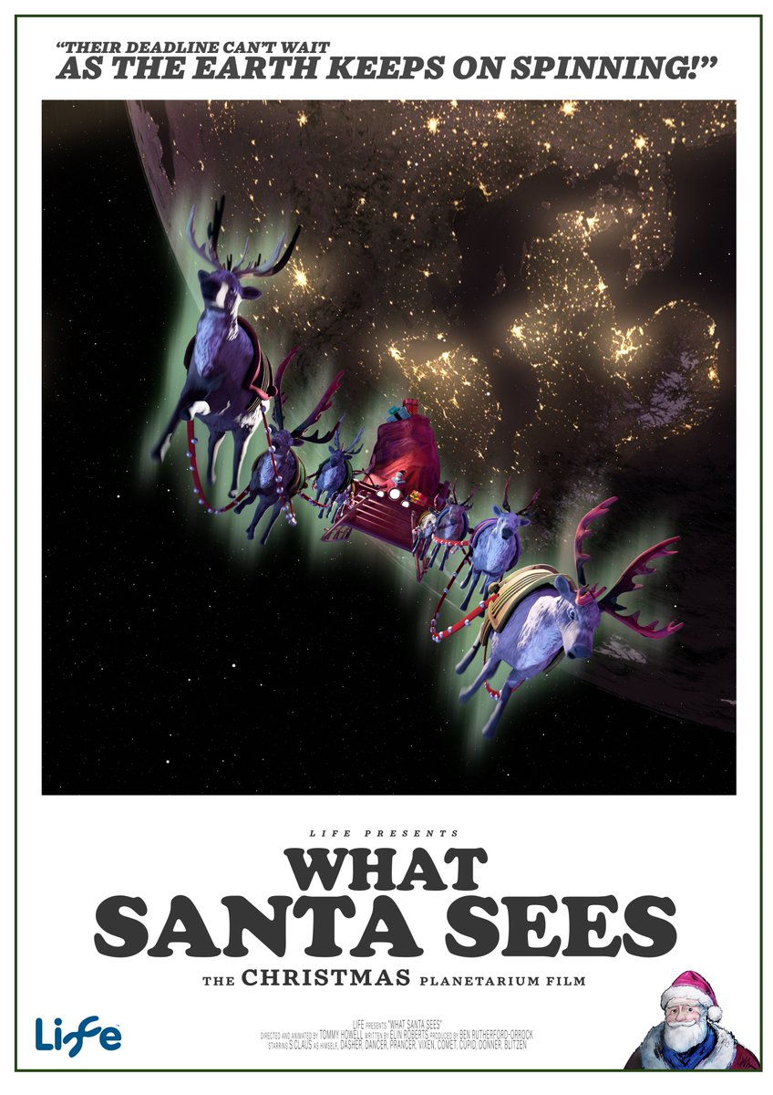 New #fulldome show: "What Santa Sees" by Life Science Centre. Info, trailer &amp; full preview: bit.ly/4ibr1wW