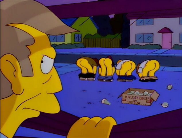 Skinner staring at Dolph, Jimbo, Kearney and Nelson