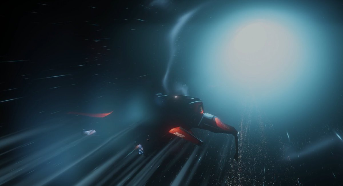 After many years... my first ship, the Mustang Omega, The same first ship i had used to land on Daymar when 3.0 was launched... has now done its first system to system jump... 4.0 is going to completely change the galaxy again... <a href="/RobertsSpaceInd/">Star Citizen</a> #StarCitizen #welcometopyro