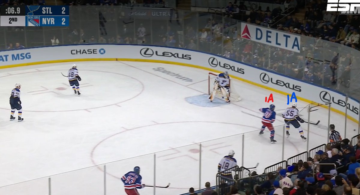 Pengwin7's tweet photo. @DaveyUpper Idiot post.  Unspoken (but known) rule in hockey is that you can jump-in on any guy if team sends 'third man'.  *Rempe cuts in on Parayko/Cuylle (foll. Cuylle check-from-behind), so Jake rears Rempe and Thomas grabs Cuylle.  Mika is wisely not to join (by code). Rempe-problem. https://t.co/9vlCGoH9nN