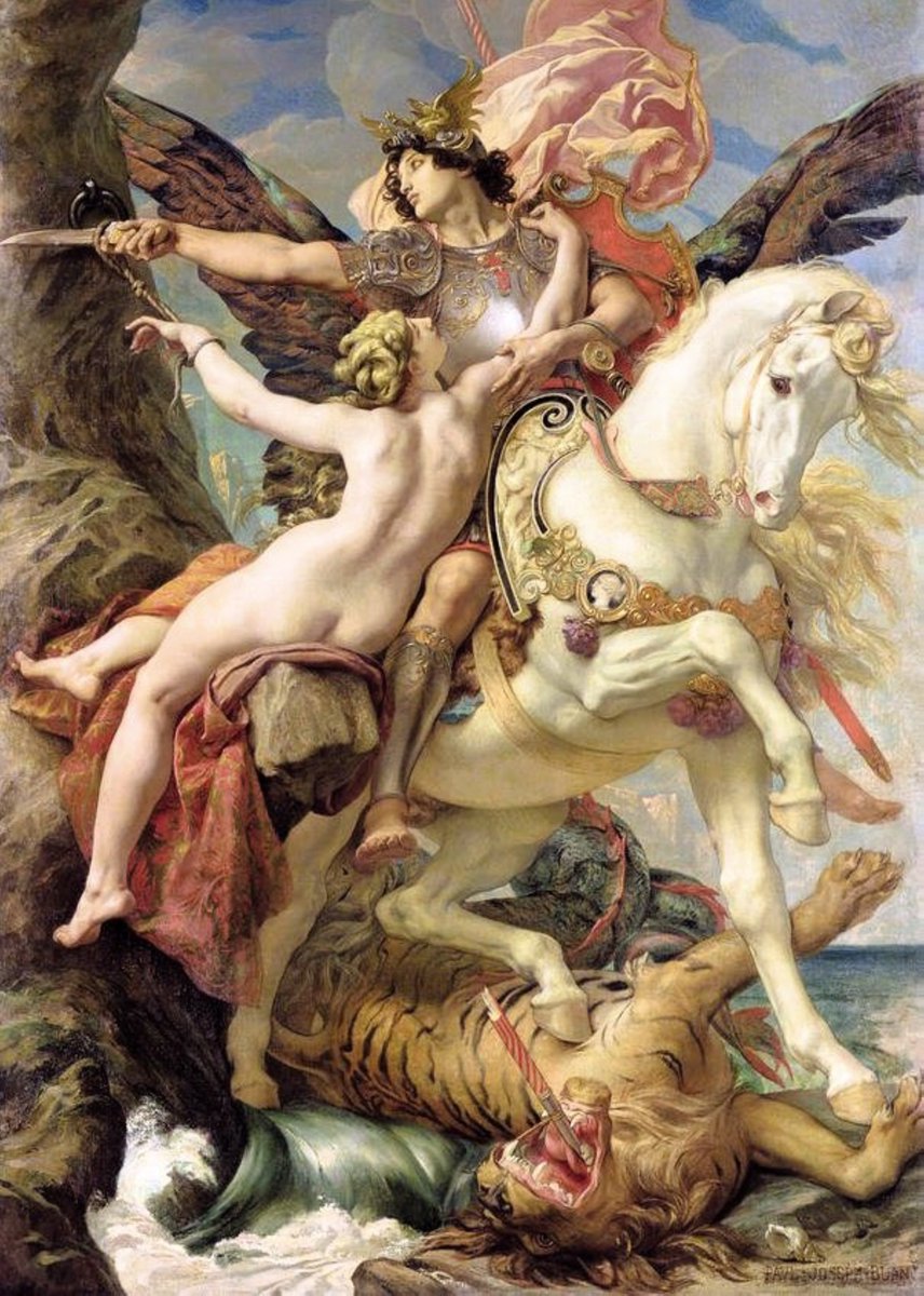"Ruggerio and Angelica" 
By Joseph Paul Blanc. (1864-1904)🖌️🌹 https://t.co/OXfaBdbZ8f