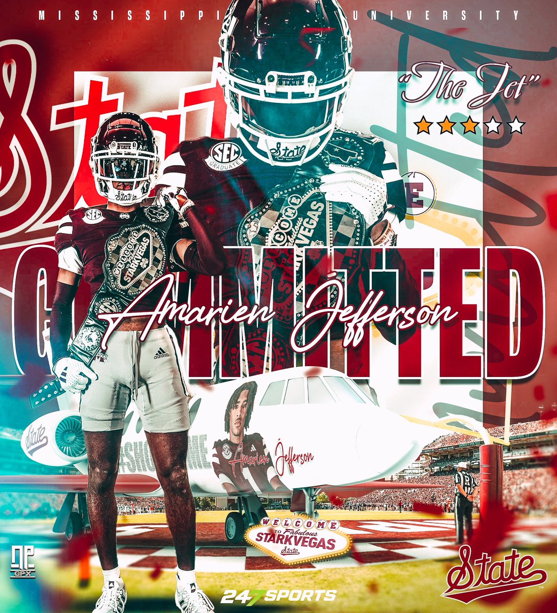 | THE JET HAS LANDED |

Amarien Jefferson (<a href="/_AmarienJJet/">Amarien “Jet🛩️” Jefferson</a>), the class of 2025 <a href="/247Sports/">247Sports</a> 3⭐️ junior college defensive back from East Central Community College has committed to #HailState Football! 🛩️