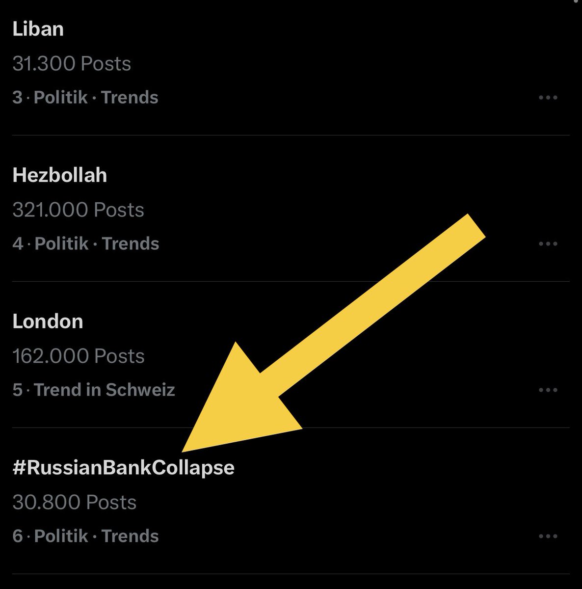 <a href="/Inclutus/">Torsten Heinrich</a> <a href="/frontlinekit/">Richard Woodruff 🇺🇦</a> und ich fordern seit gestern alle auf #RussianBankCollapse und #RunAwayRuble auf keinen Fall mehr zu nutzen um die Panik in Russland nicht noch zu vergössen. Nicht dass das Ding noch trendet 🤣