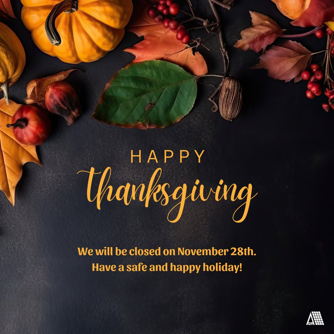 We’re grateful for our amazing team, partners, and customers who make everything we do possible. Wishing you all a joyful holiday filled with gratitude and togetherness! 🍁