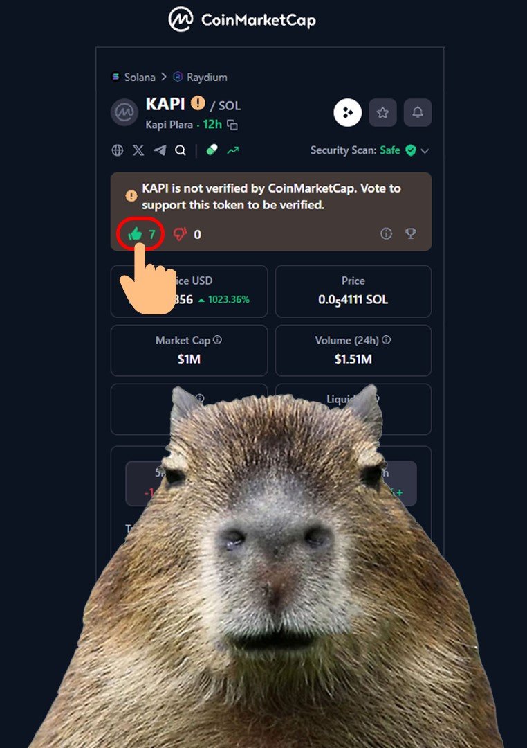 kapiplaracto's tweet photo. Ayo $KAPI army, please vote us for CoinMarketCap listing. Let's show our pawaaaaaaa 👇🏻
https://t.co/Qc3Edh83Xk https://t.co/SVmmgfPvDL