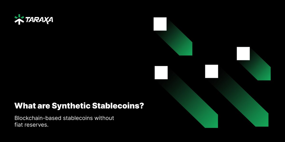 taraxa_project's tweet photo. 🤖 Synthetic stablecoins are cryptocurrencies designed to maintain a 1:1 peg to a traditional reserve asset, such as the USD, gold, or other fiat currencies. 
There are 3 types, and here’s how they differ:  

1️⃣ Fiat-Collateralized:  
Backed by cash or cash equivalents (e.g., USDC). Issuers hold reserves to ensure every token maintains a 1:1 value with its fiat peg. These reserves can include cash, bonds, or precious metals, ensuring liquidity and stability.  

2️⃣ Crypto-Collateralized:  
Secured by cryptocurrencies (e.g., ETH). Coins like DAI use overcollateralization to offset crypto's volatility. For example, $1 of DAI might require $1.50 of ETH in reserves to remain stable.  

3️⃣ Algorithmic:  
Maintains its value without reserves. Instead, it uses supply-demand mechanics, like burning/minting paired assets, to stabilize its price. However, as seen with UST, these models are highly experimental and prone to failure under market stress.  

#Crypto #Stablecoins #DeFi 🌍