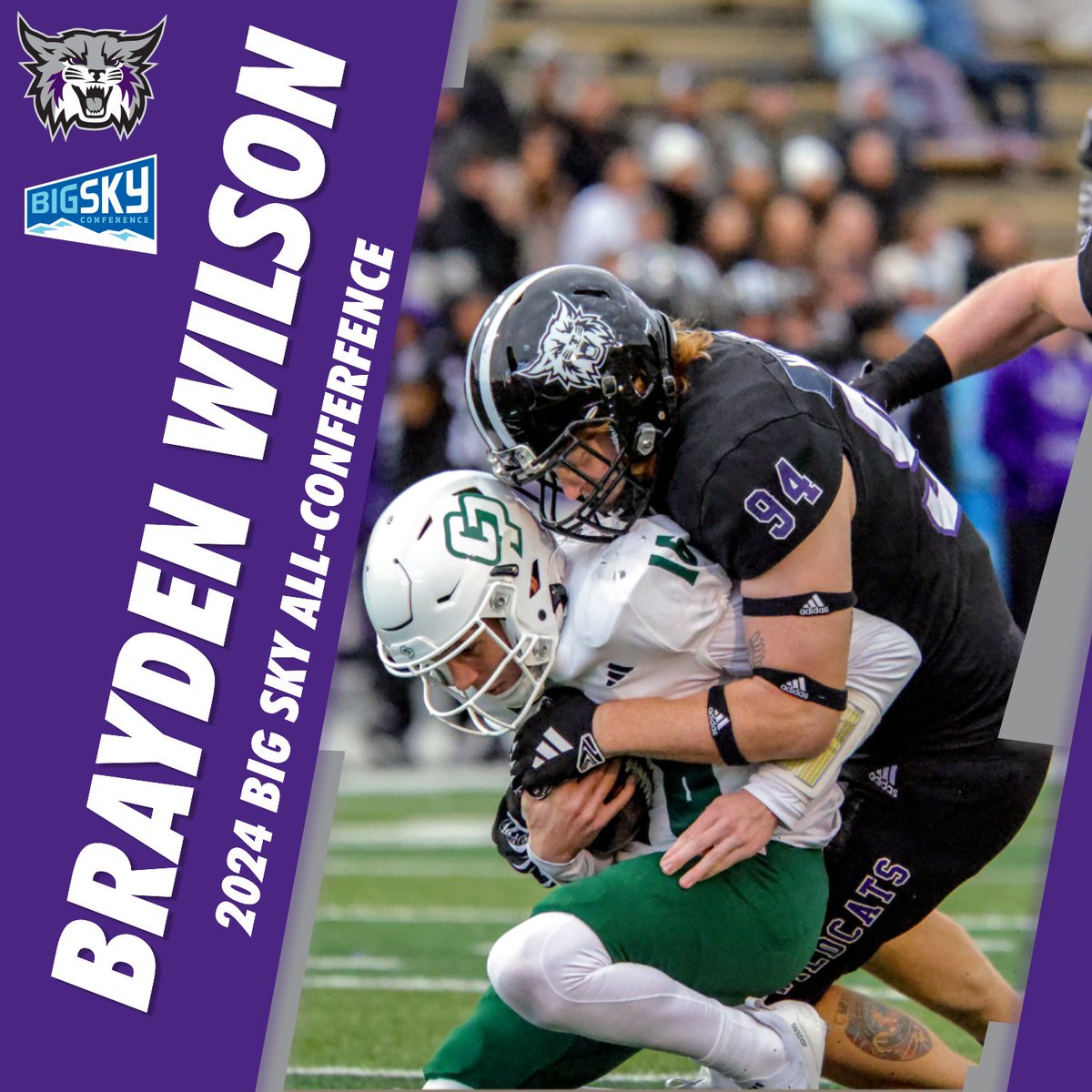 All-Big Sky honors for the second-straight season! 

Led the 'Cats in tackles with 57 on the season! 

Had 6.5 TFL's and 4 sacks! 

Congrats <a href="/BraydenWilson20/">Brayden Wilson</a> 🫡
