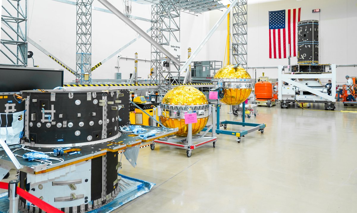 Fuel tanks ✅ <a href="/NASA_Gateway/">ARCHIVED: Gateway Lunar Space Station</a>'s Power and Propulsion Element is one step closer to launch following the installation of its xenon and liquid fuel tanks! These fuel tanks will help power the lunar space station’s journey to and around the Moon. 🌕✨

Once fully assembled and