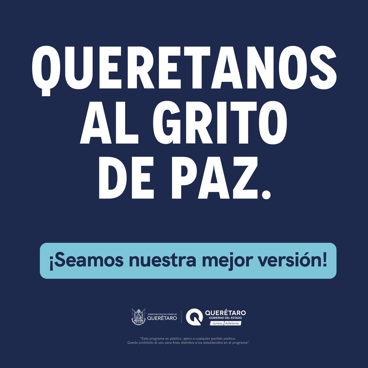 Por las niñas y niños.
Por los jóvenes. 
Por las mujeres. 
Por las familias. 
Porque somos más los buenos.
Por el presente y futuro de #Querétaro. 

#QueretanosAlGritoDePaz 🤍