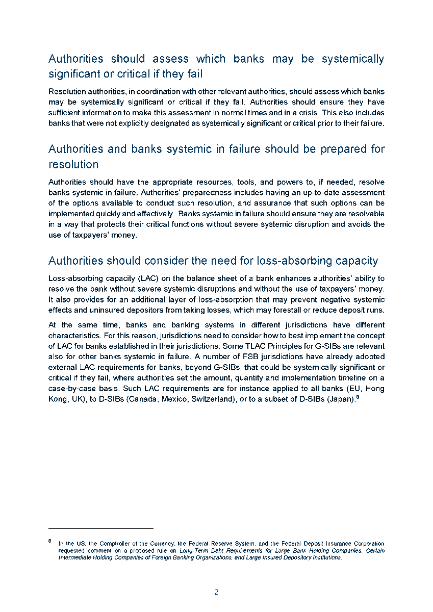 FinStbBoard's tweet photo. Resolution planning and loss-absorbing capacity are important for banks that may be systemically significant or critical if they fail. Read our statement:
https://t.co/SdvQTeWweX
#Resolution #BankFailures https://t.co/Rtzu6MuPa4