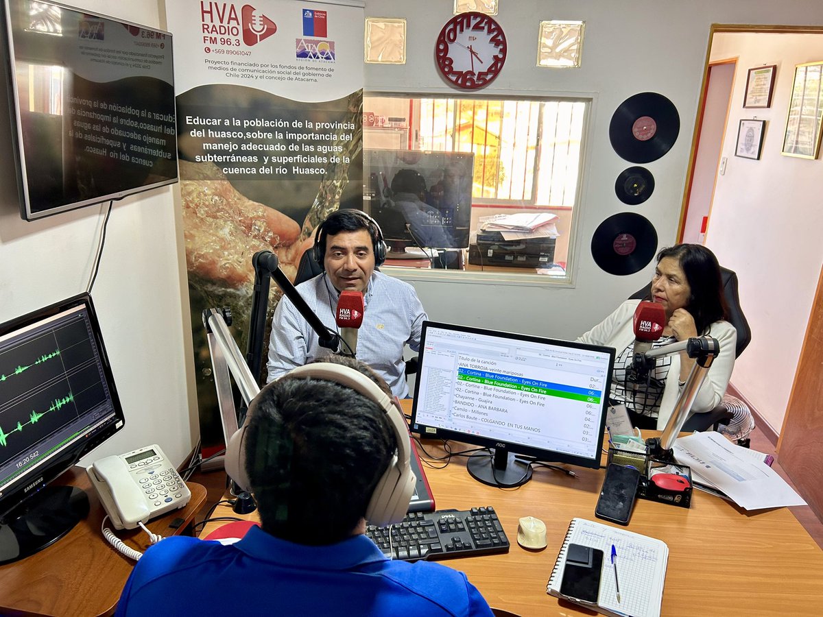 Participamos activamente del proyecto “Educar a la población de la provincia del Huasco sobre la importancia del manejo adecuado de las aguas subterráneas y superficiales” de Radio HVA de Vallenar. La iniciativa fue financiada por el Fondo de Fomento de Medios de Comunicación.