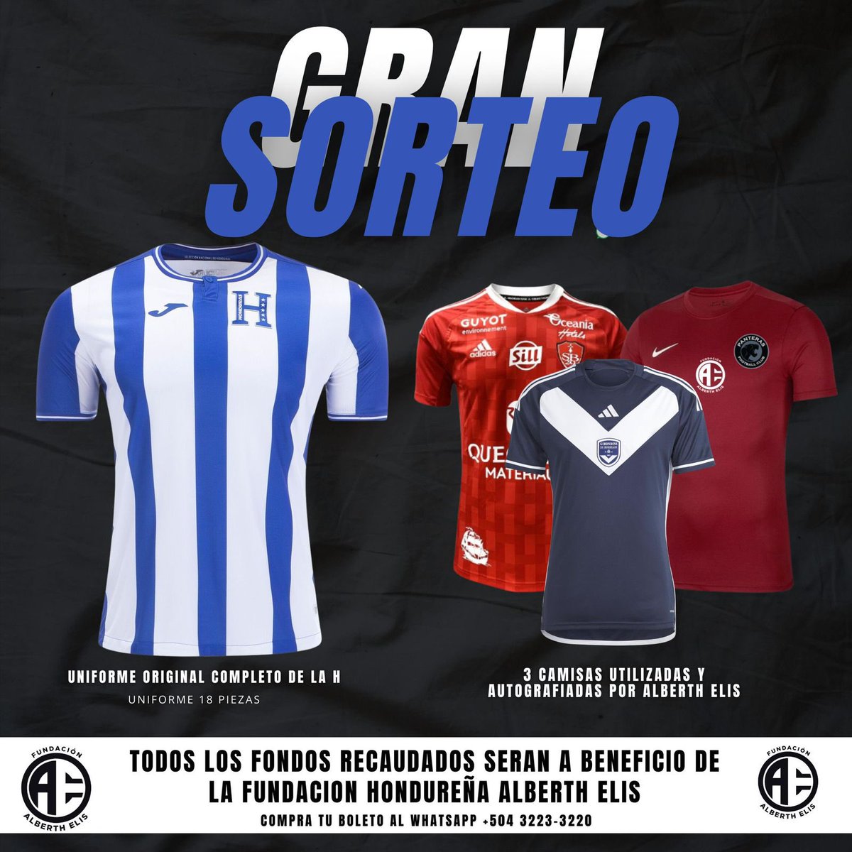 Nos vemos por Houston Tx 
Todo lo recaudado será para la Fundación Alberth Elis para seguir apoyando a más jóvenes en honduras.
🇭🇳⚽️❤️