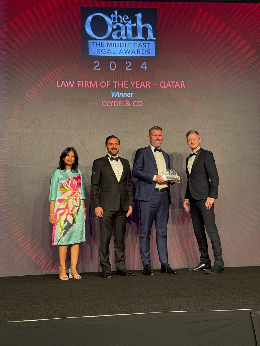 The Oath Magazine (@theoathme) on Twitter photo Honoring Clyde & Co as - Law Firm of the Year – Qatar! Driving excellence in Qatar’s legal industry.
<a href="/ClydeCoNews/">Clyde & Co</a>
#TOLA2024 #TheOathLegalAwards Honoring Clyde & Co as - Law Firm of the Year – Qatar! Driving excellence in Qatar’s legal industry.
<a href="/ClydeCoNews/">Clyde & Co</a>
#TOLA2024 #TheOathLegalAwards
