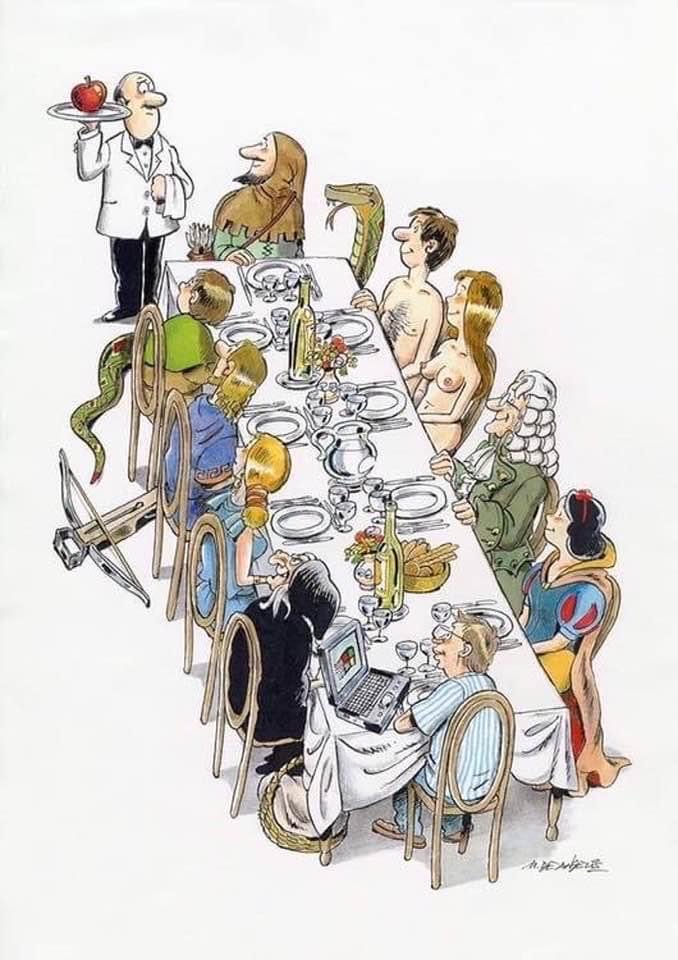 aniltalwar2's tweet image. This has to be one of the most brilliant cartoons.

Who ordered the apple 🤔🤔

Cartoon: Marco de Angelis.