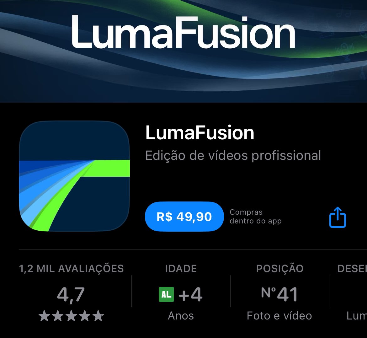 George_geole's tweet photo. Se você edita vídeo e usa iPhone ou IPad, segue aqui a melhor promoção de Black Friday pra você. 

Lumafusion de R$149,90 por apenas R$49,90
https://t.co/DugoSDUt8s https://t.co/l9bikCSPHN