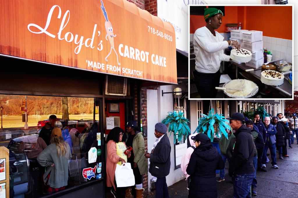 Thanksgiving craze for Lloyd’s carrot cakes in NYC — as lines stretch down block trib.al/m7ED4IJ