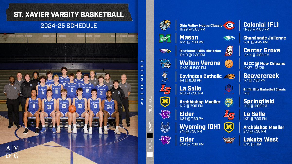 Cincy St. X Sports (@stxsports) on Twitter photo The 2024-25 Basketball season starts this Friday! Check out the varsity schedule here 🏀
For more information regarding tickets, live-steaming, and scores visit stxsports.net this season.
#GoBombers | #AMDG | <a href="/STXBBALL/">St. Xavier Basketball</a> The 2024-25 Basketball season starts this Friday! Check out the varsity schedule here 🏀
For more information regarding tickets, live-steaming, and scores visit stxsports.net this season.
#GoBombers | #AMDG | <a href="/STXBBALL/">St. Xavier Basketball</a>