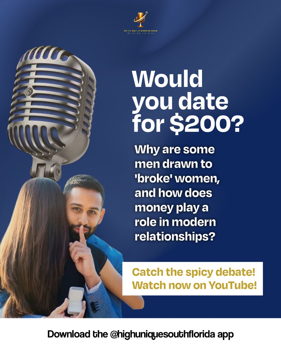 UpOntheway's tweet photo. ๐ฐ Would you date for $200?
Relationships can be tricky, and people often wonder why some men are attracted to women who might not have much money.
Check out our video about this!
https://t.co/TJ4aDhHDdw
#MoneyAndLove #RelationshipDynamics #LoveVsMoney #FinancialDependence https://t.co/vxU8kpcIvk