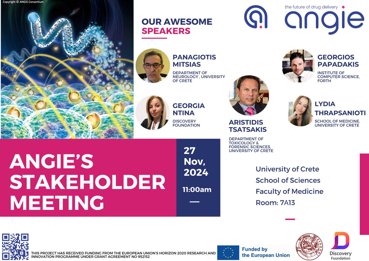 ANGIE hosted its final Stakeholder meeting today,in Crete. After 4 years of successful collaboration and  established partnerships with experts and organizations across Targeted Drug delivery field, the ANGIE consortium and stakeholders showcased the major outcomes of the project
