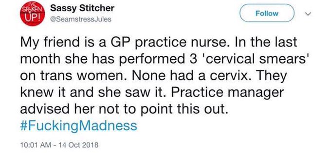 lascapigliata8's tweet photo. Every time I think of this, I remember the fetishist male patients at GP surgeries, who would invent fake complaints just to fool female staff into examining their genitals. These sex pests were great at figuring out the ways in which we couldn’t say no. 👀 https://t.co/qWxBx5X7Y3