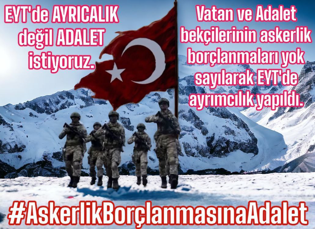 Ali Kalkan (@ali129960588154) on Twitter photo <a href="/KonalGazi/">Ertuğrul Gazi Konal</a> <a href="/Adalet914559998/">Halil DUMAN</a> Sn vekillerim bizler Askerlik borçlanması mağduru vatanın bekçileri polis asker ve memurlarız meclise gelen Sgk Torba yasasına bir önerge vererek mağduriyetimizi giderebilirsiniz desteğinizi bekliyoruz
<a href="/erkanakcay45/">Erkan Akçay</a>
<a href="/UlviYonter/">Dr.İzzet Ulvi YÖNTER</a>
<a href="/AyseSibelErsoy/">Ayşe Sibel Ersoy🇹🇷</a>
#AskerlikBorçlanmasınaAdalet <a href="/KonalGazi/">Ertuğrul Gazi Konal</a> <a href="/Adalet914559998/">Halil DUMAN</a> Sn vekillerim bizler Askerlik borçlanması mağduru vatanın bekçileri polis asker ve memurlarız meclise gelen Sgk Torba yasasına bir önerge vererek mağduriyetimizi giderebilirsiniz desteğinizi bekliyoruz
<a href="/erkanakcay45/">Erkan Akçay</a>
<a href="/UlviYonter/">Dr.İzzet Ulvi YÖNTER</a>
<a href="/AyseSibelErsoy/">Ayşe Sibel Ersoy🇹🇷</a>
#AskerlikBorçlanmasınaAdalet