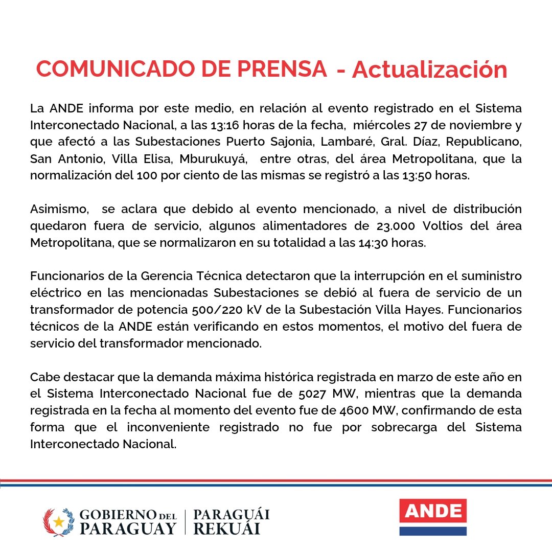 ANDE Página Oficial tweet media