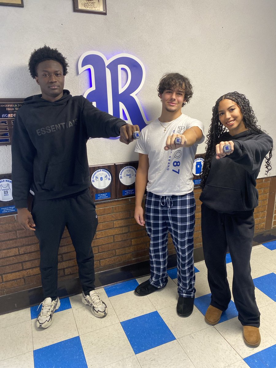 Finally got our three sectional champions together from spring track! They were excited to get their rings! Congratulations again to Lasana Darboe (Wagner), Kylie Castillo (Columbia), and Eddie Schaefer (Senior at RMHS)! Way to make your mark!