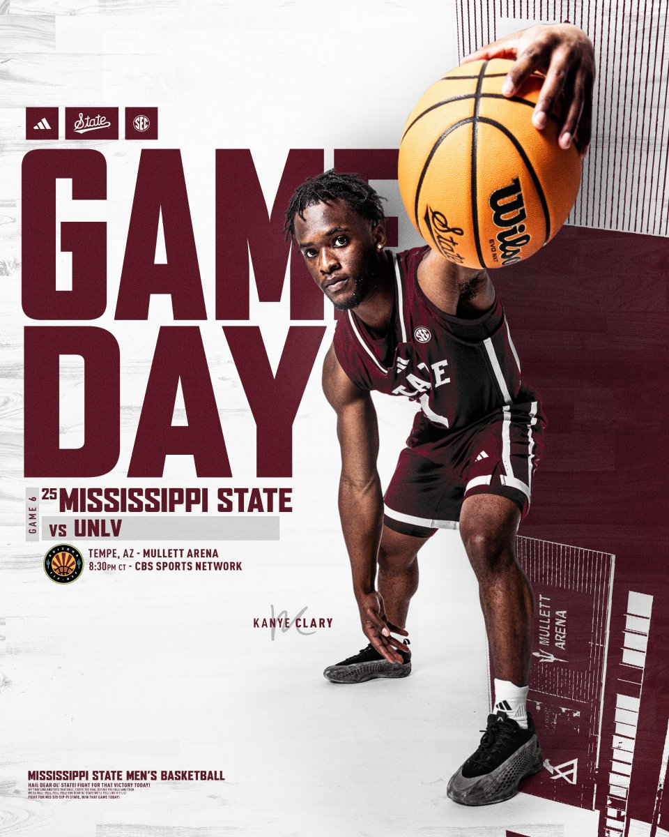HailStateMBK's tweet photo. Spending Thanksgiving in The Valley of the Sun! 

🆚 UNLV
🕣 8:30 PM CT 
📍Arizona Tipoff

#HailState🐶 https://t.co/BuqaHHGkYu